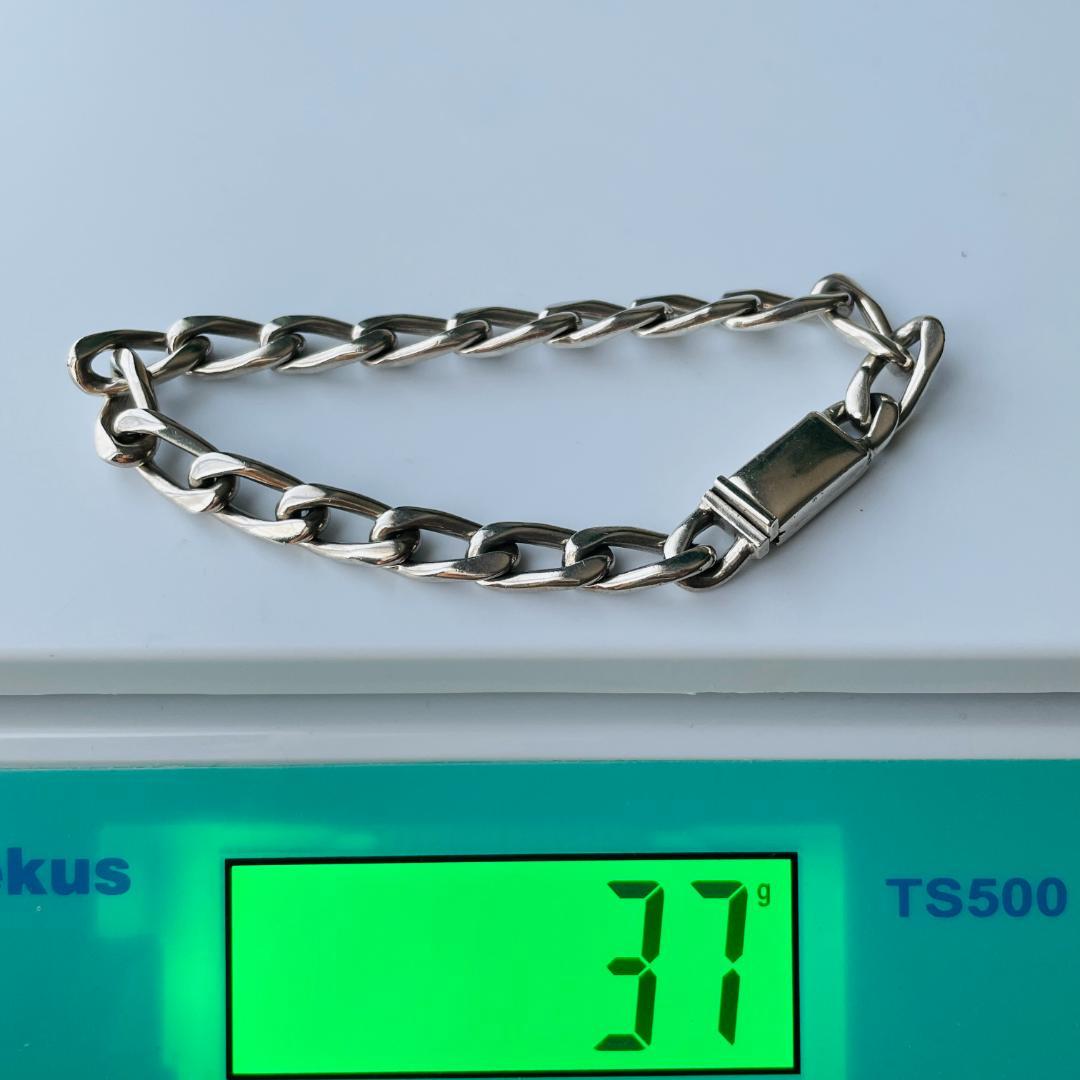 ヴィンテージ ブレスレット メンズ メキシコ製 シルバー925 カーブチェーン