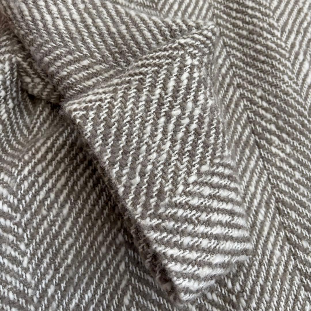 Mila Owen ヘリンボーン柄ストラップダブルコート ウール