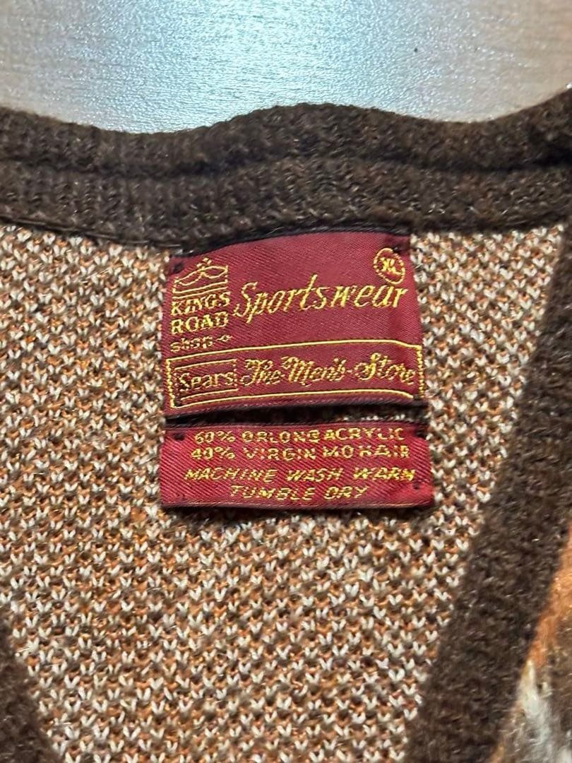 60s~70s sears KINGSROAD モヘアカーディガン アーガイル