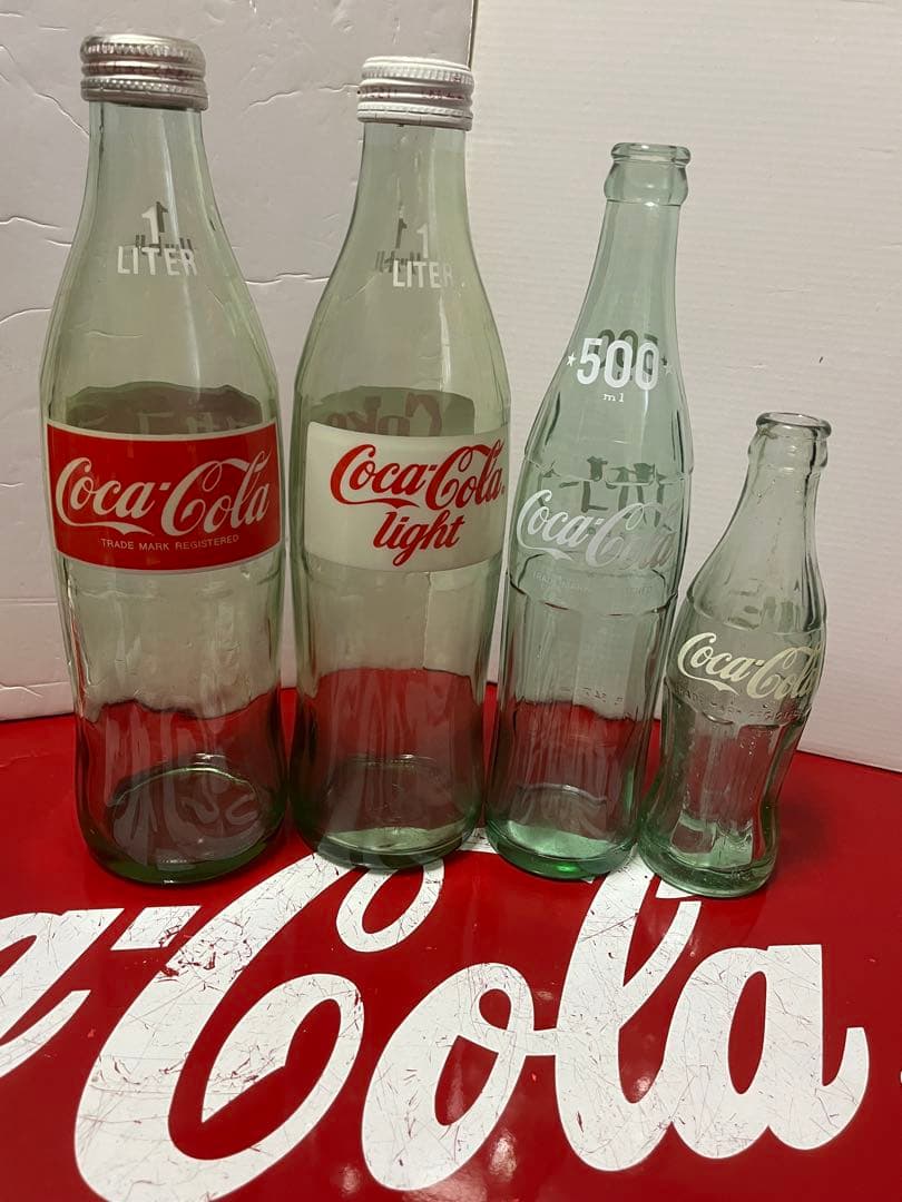 ★レア コカコーラ Coca-Cola ビンセット 4本 赤・白ラベル 昭和