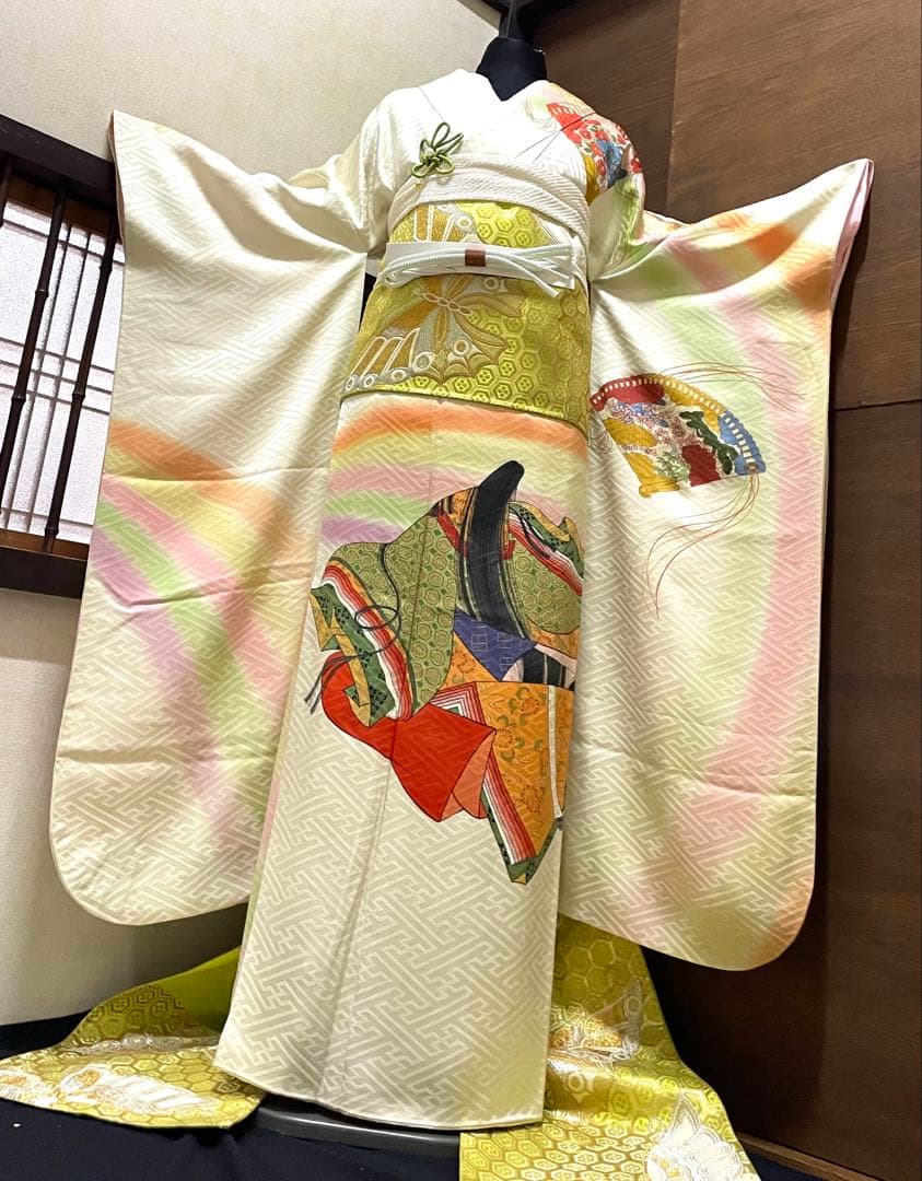 振袖 フルセット6点サイズS〜Mサイズ作家物　十二単　暈し染め　金彩　正絹