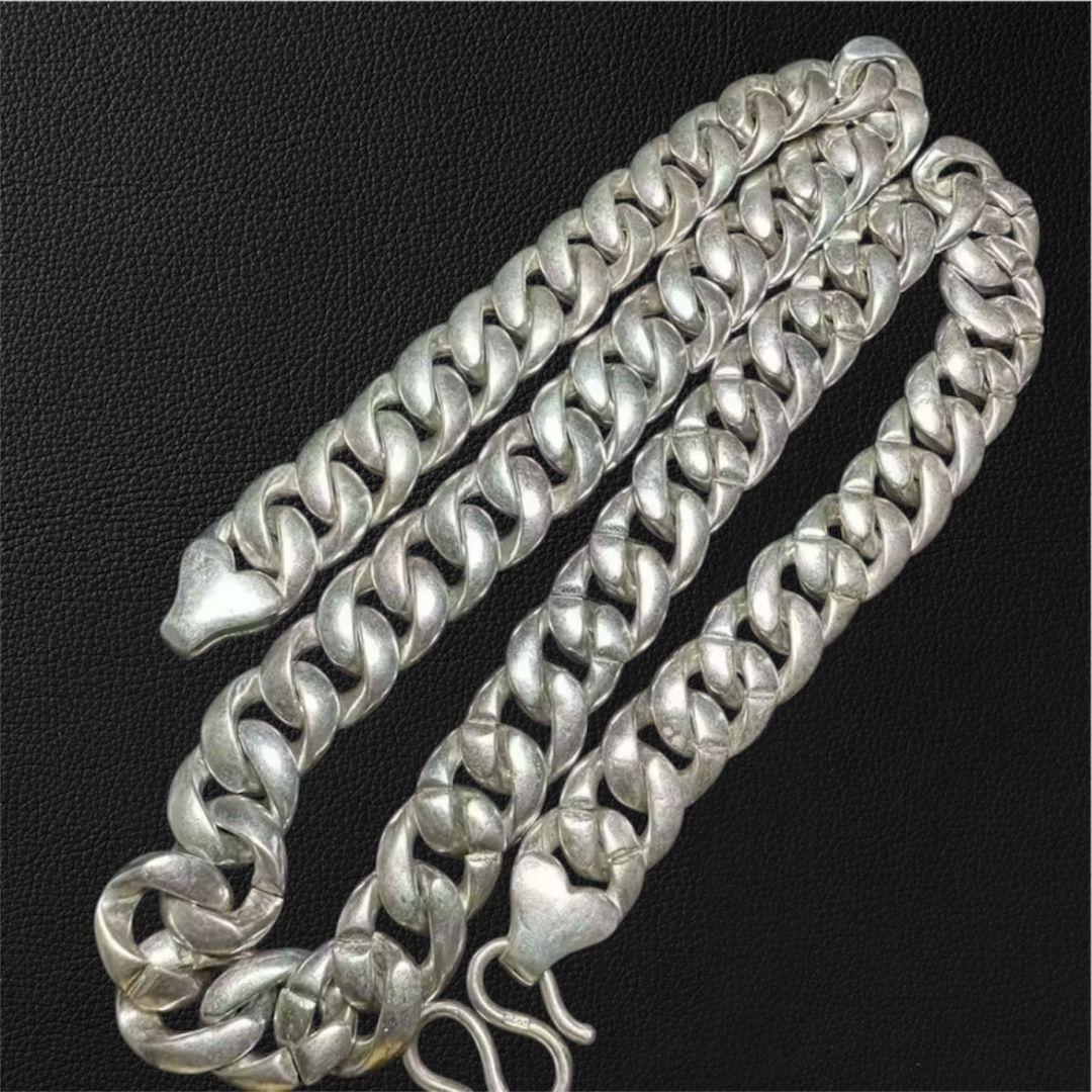 シルバー925刻印 ネックレス ヴィンテージ 重量感 喜平 ウォレットチェーン