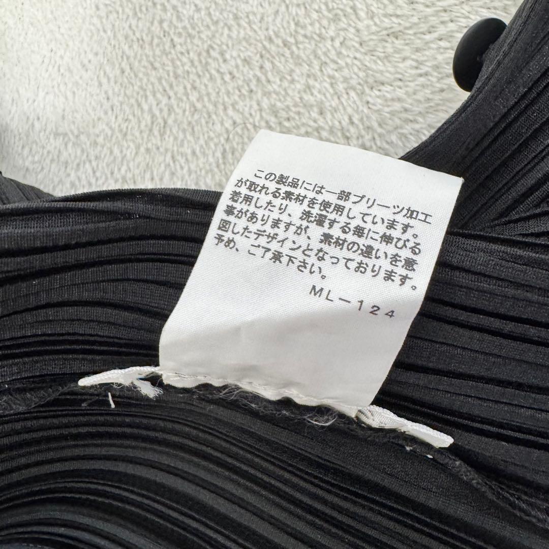 美品✨PLEATS PLEASE ブラック　異種素材　シャツ　半袖　ボタン