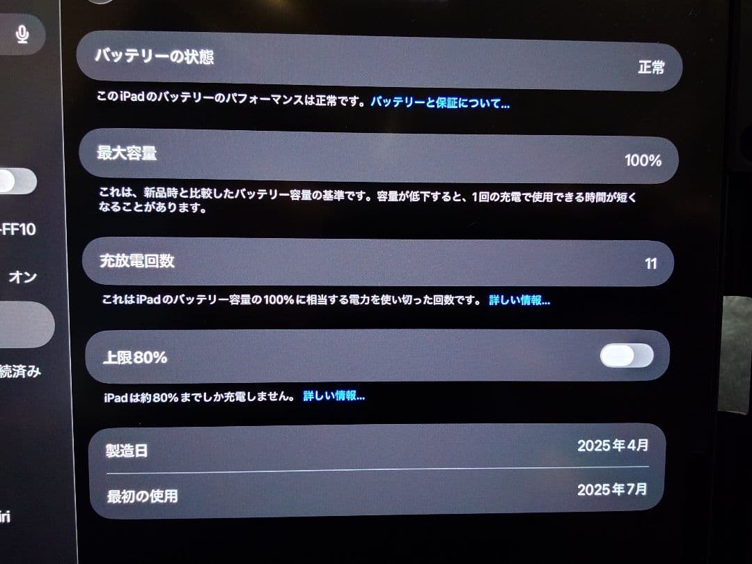 iPad Pro 13インチ M4 256GB Wi-Fi 100%充放電11回