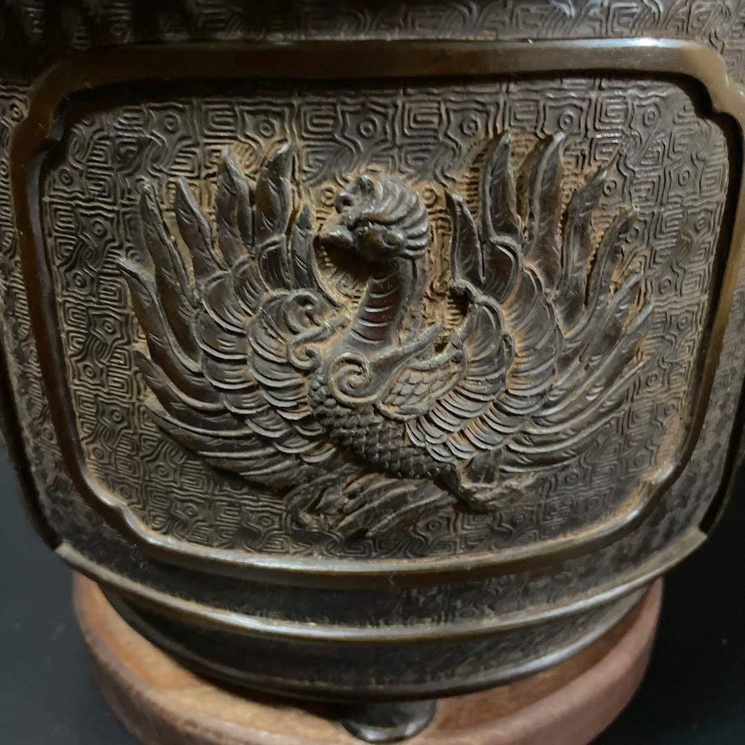 時代物　唐銅　手彫火鉢　大日本文政年整眠鋳　１個