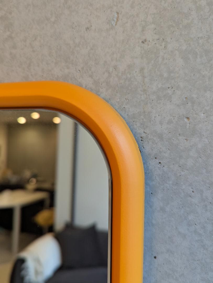 全身 ミラー オレンジ フレーム 自立式 フロア 鏡