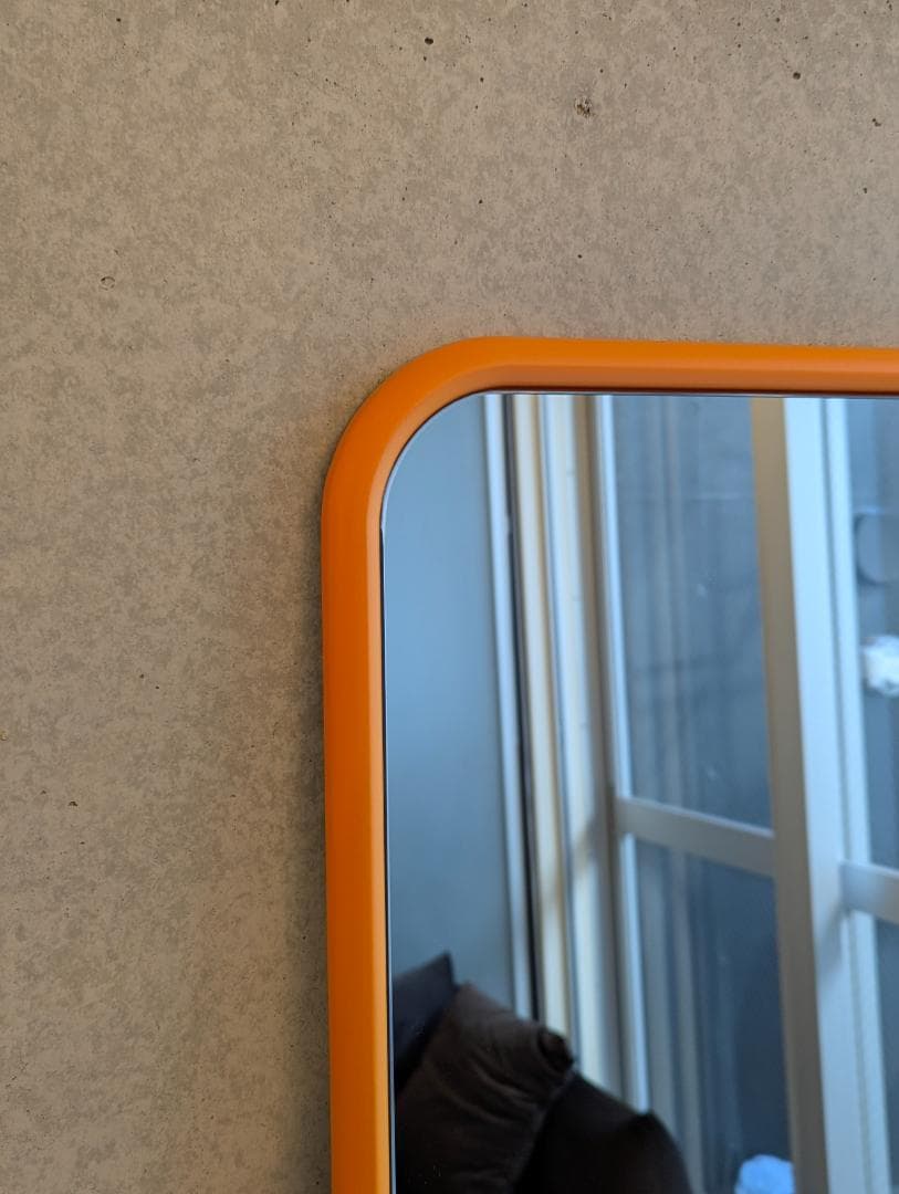 全身 ミラー オレンジ フレーム 自立式 フロア 鏡