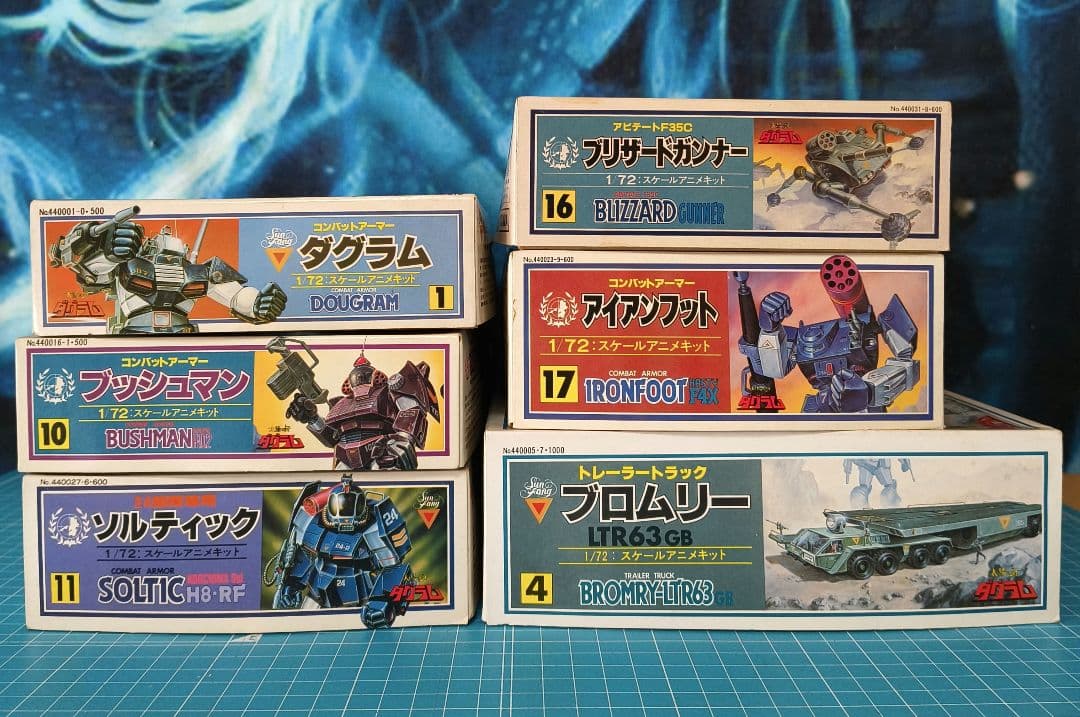09　未組立 タカラ 太陽の牙ダグラム プラモデル 6点セット
