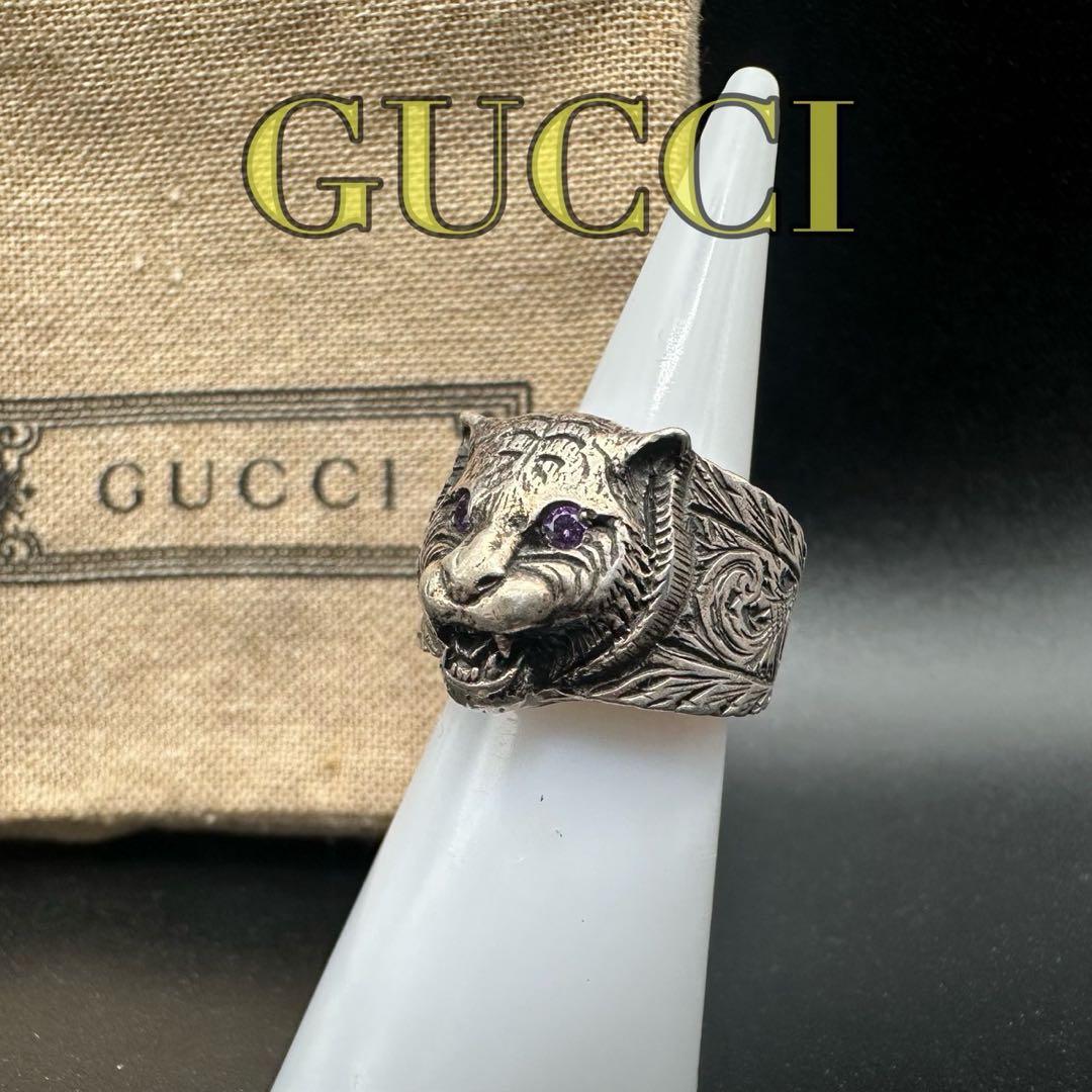 極美品✨　GUCCI　指輪　リング　タイガーヘッド　ロゴ　刻印　1509