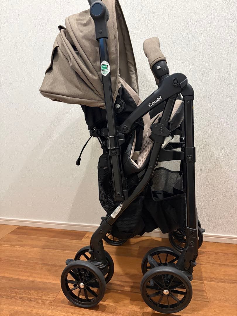 美品★combiスゴカル plus エッグショック HZ グレージュ ベビーカー