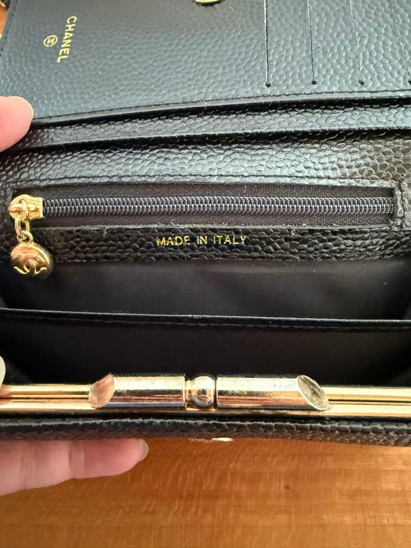キャビアスキンレザーショルダーウォレット⭐︎本日限定価格