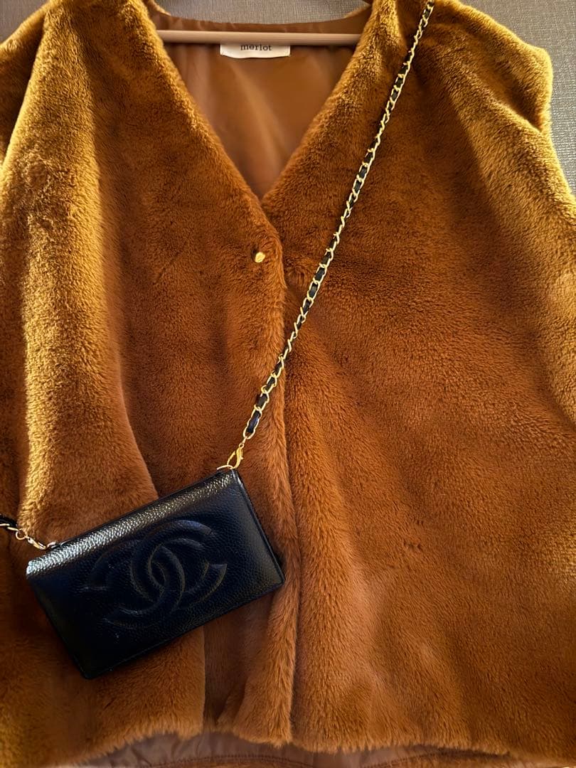 キャビアスキンレザーショルダーウォレット⭐︎本日限定価格