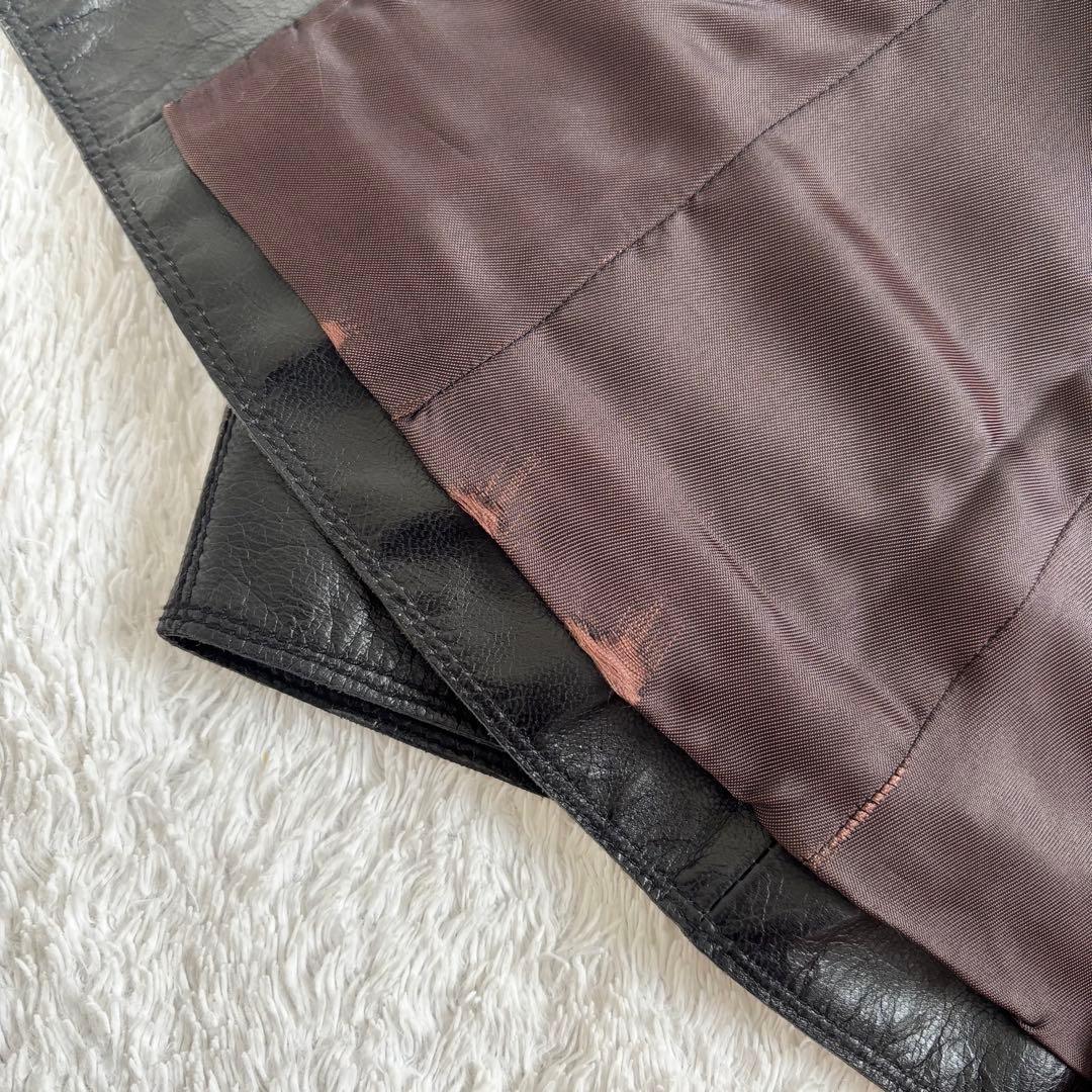 希少 LOEWE ゴートレザージャケット ケープ ダブルジップ黒 M38サイズ