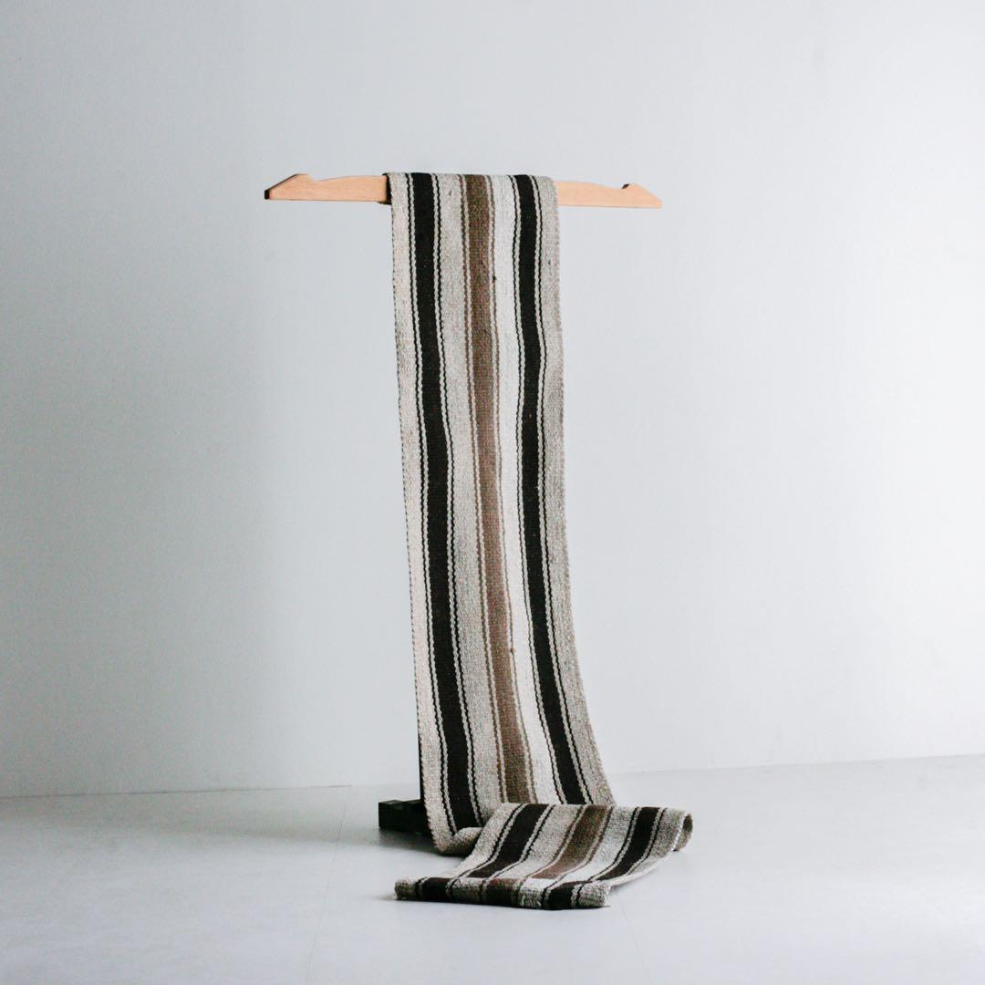 204cm×35cm キリムラグ　ランナーラグ　ウール　コットン　ネイティブ柄