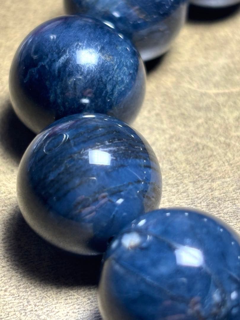 ナミビア産　ブルーピーターサイトブレス約17.6㎜（新品未使用）超大玉　高品質