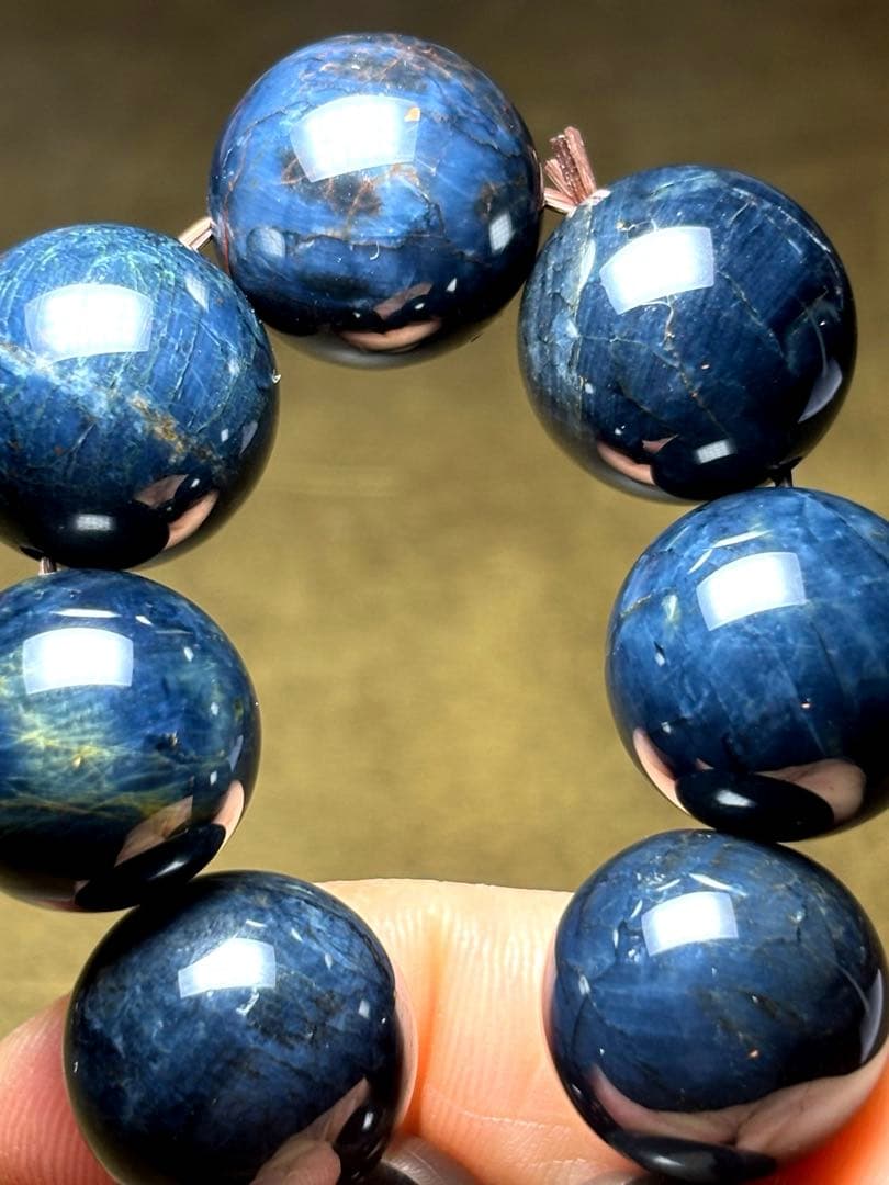 ナミビア産　ブルーピーターサイトブレス約17.6㎜（新品未使用）超大玉　高品質