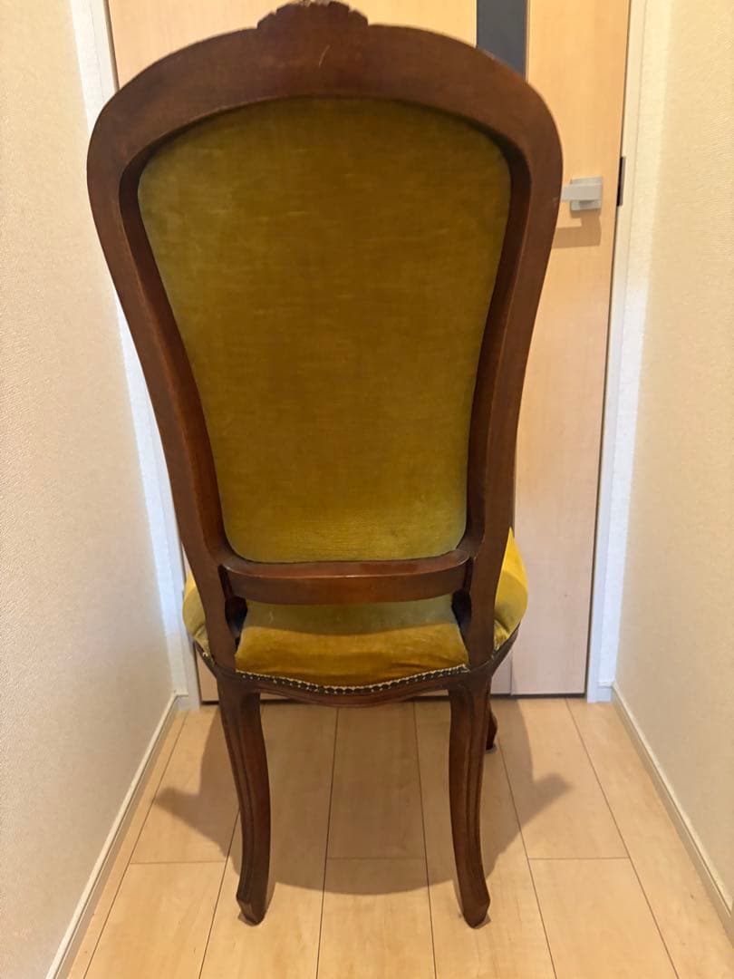 ダイニングチェア アンティーク調　ロココ　ベルベット　猫脚