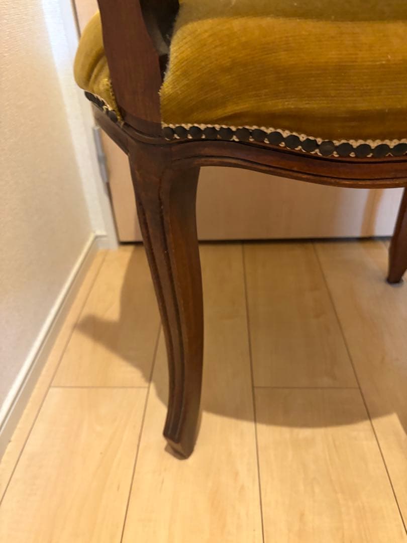 ダイニングチェア アンティーク調　ロココ　ベルベット　猫脚