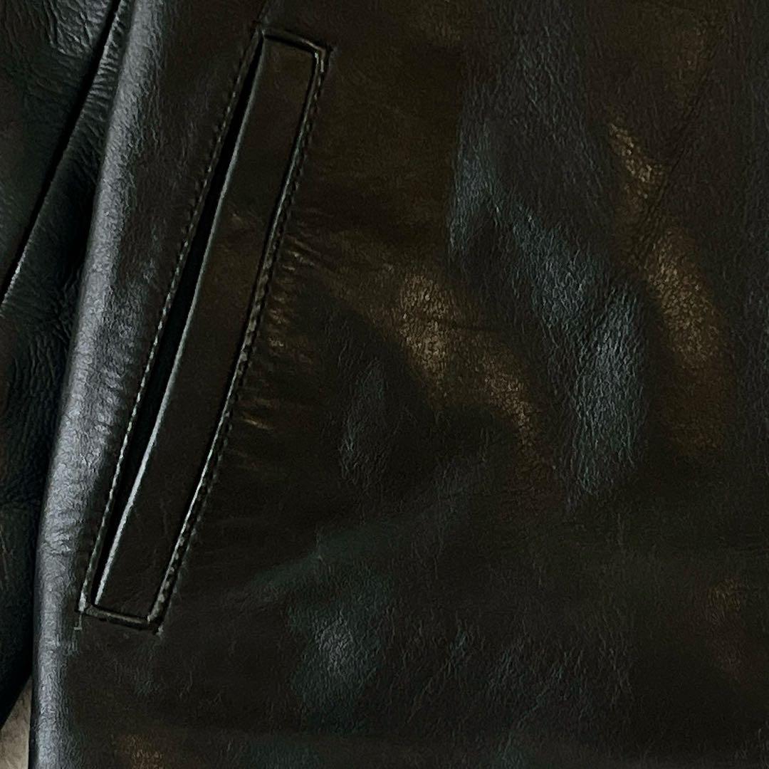 HORN WORKS シングルライダースジャケット レザー 本革 黒 サイズL