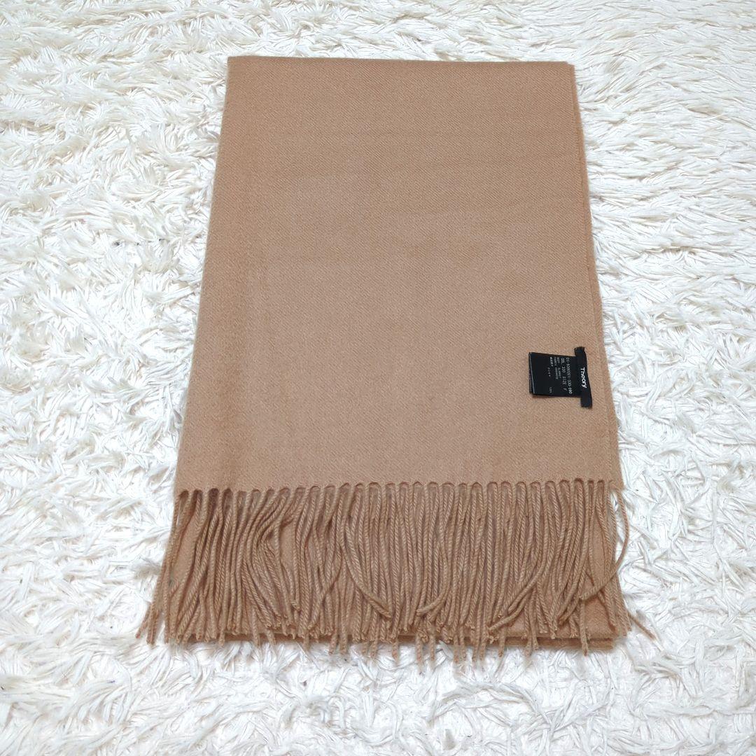 セオリー カシミヤ100% 大判ストール マフラー キャメル