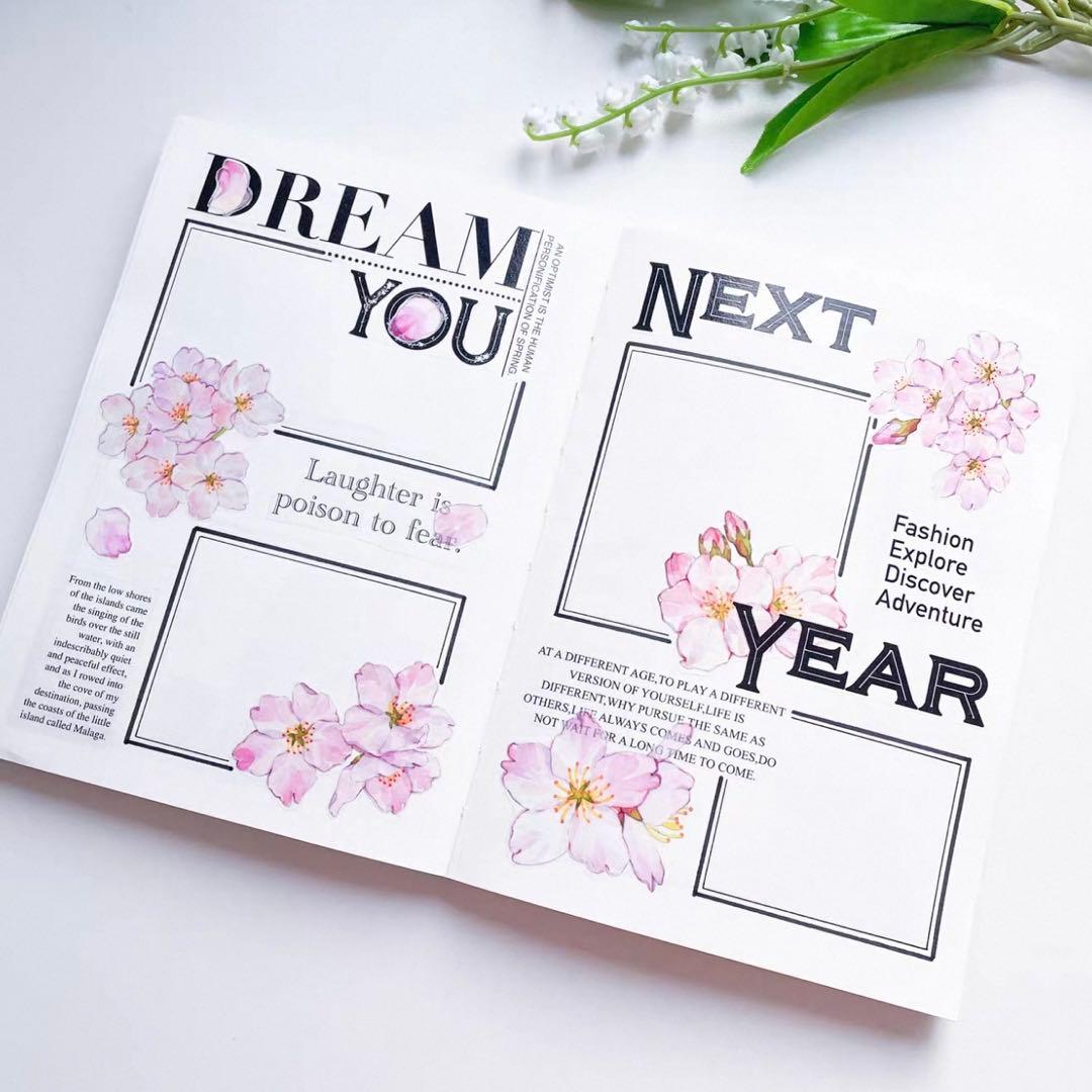 PET 初见 ダイカット加工 5.5cm×5m 海外マスキングテープ　桜