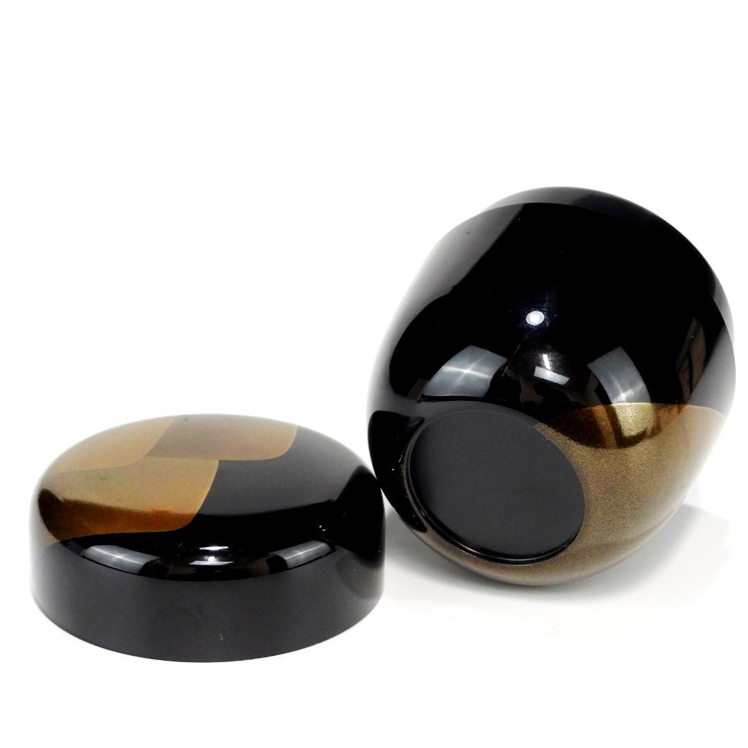 茶道具　棗　中棗　黒塗　遠山蒔絵　桐箱