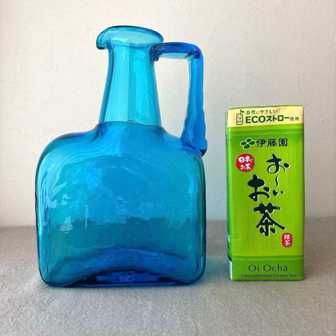 倉敷ガラス　片手付花瓶　花瓶　瓶　吹きガラス