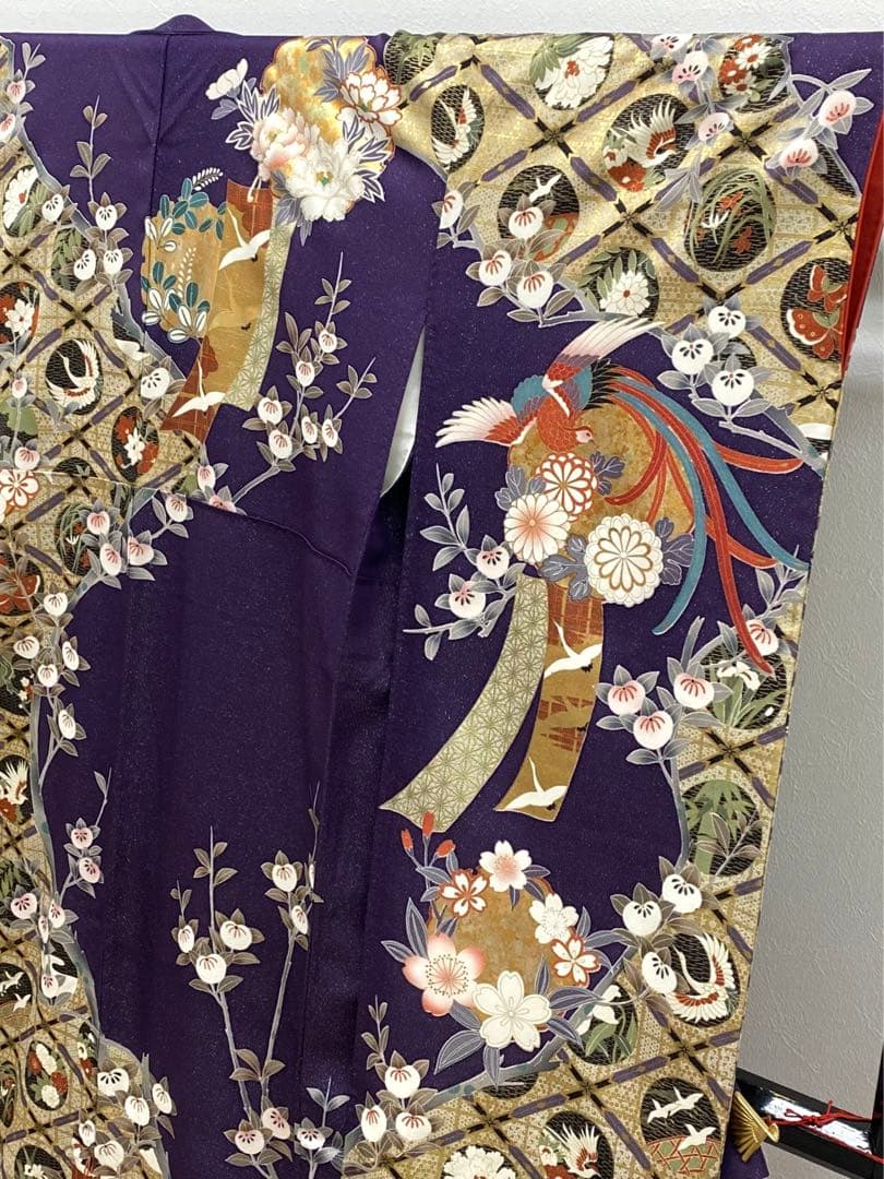作家振袖 豪華 銀通し 金駒 金彩 紋意匠 牡丹 身丈163cm