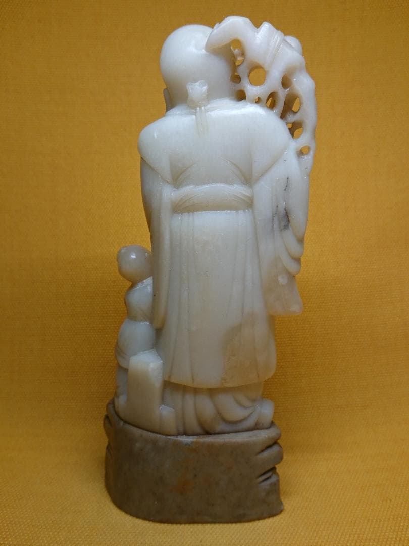 人形　天然石　彫刻　古玩　骨董　置物　インテリア　工芸品　美術品　A3423