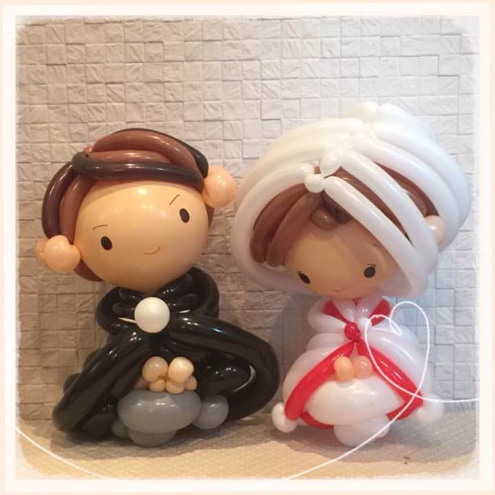結婚式 白無垢 新郎新婦バルーンアート　ウエルカムスペースに♡ ゆふりバルーン