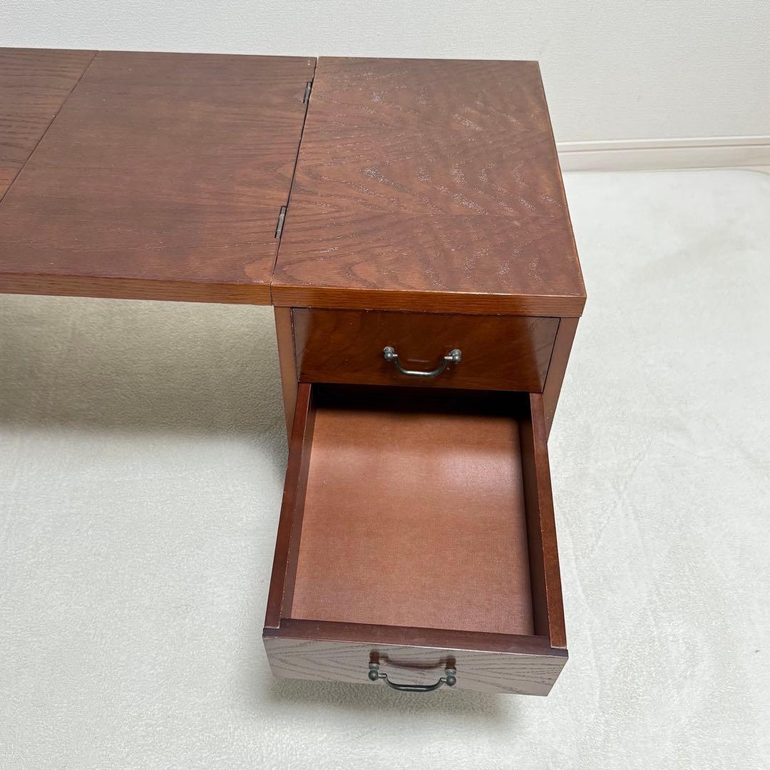 折りたたみ　文机　書斎机　座卓　レトロ　アンティーク　引き出し付