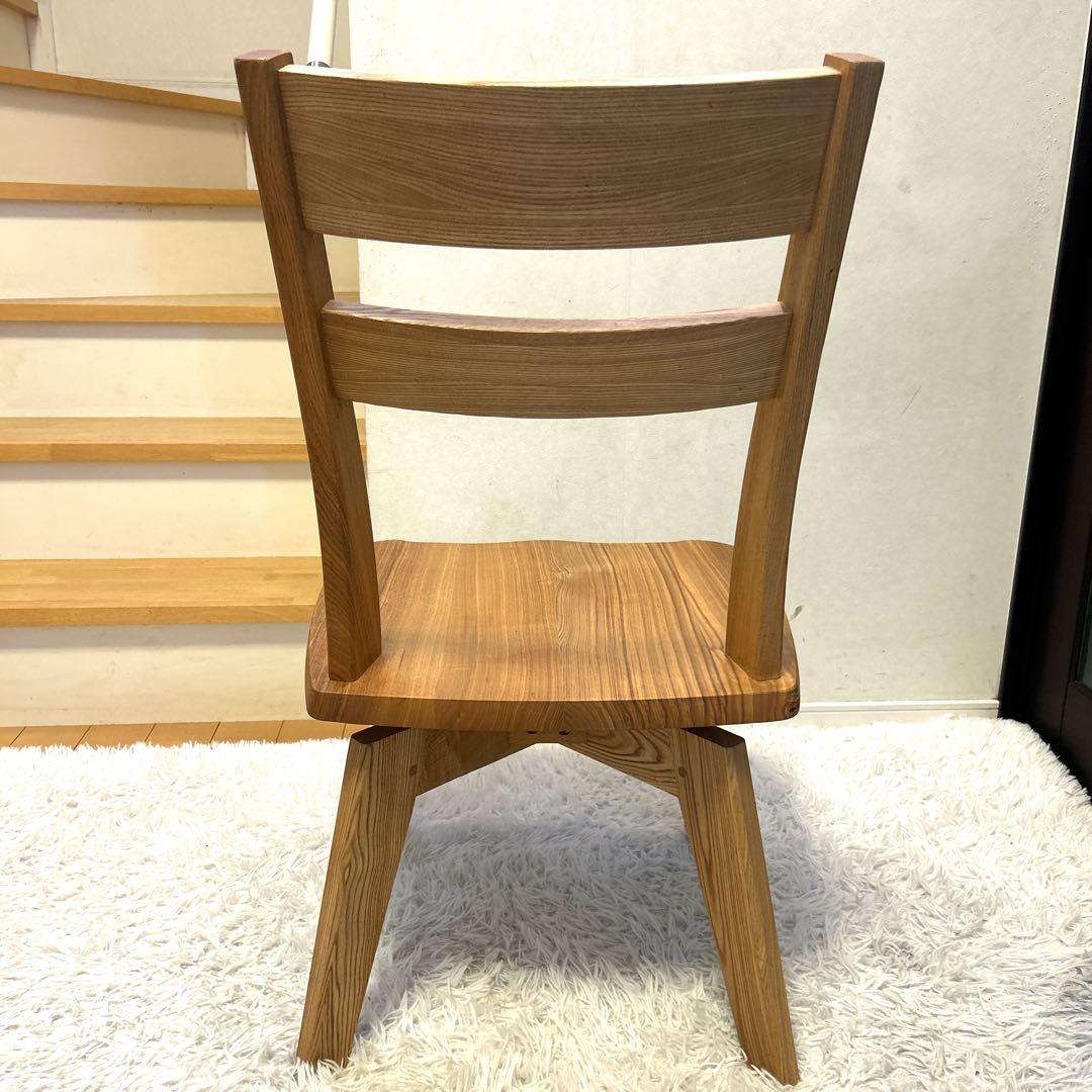 【送料込み】ユートップ タモ天然木 回転式 ダイニングチェア①