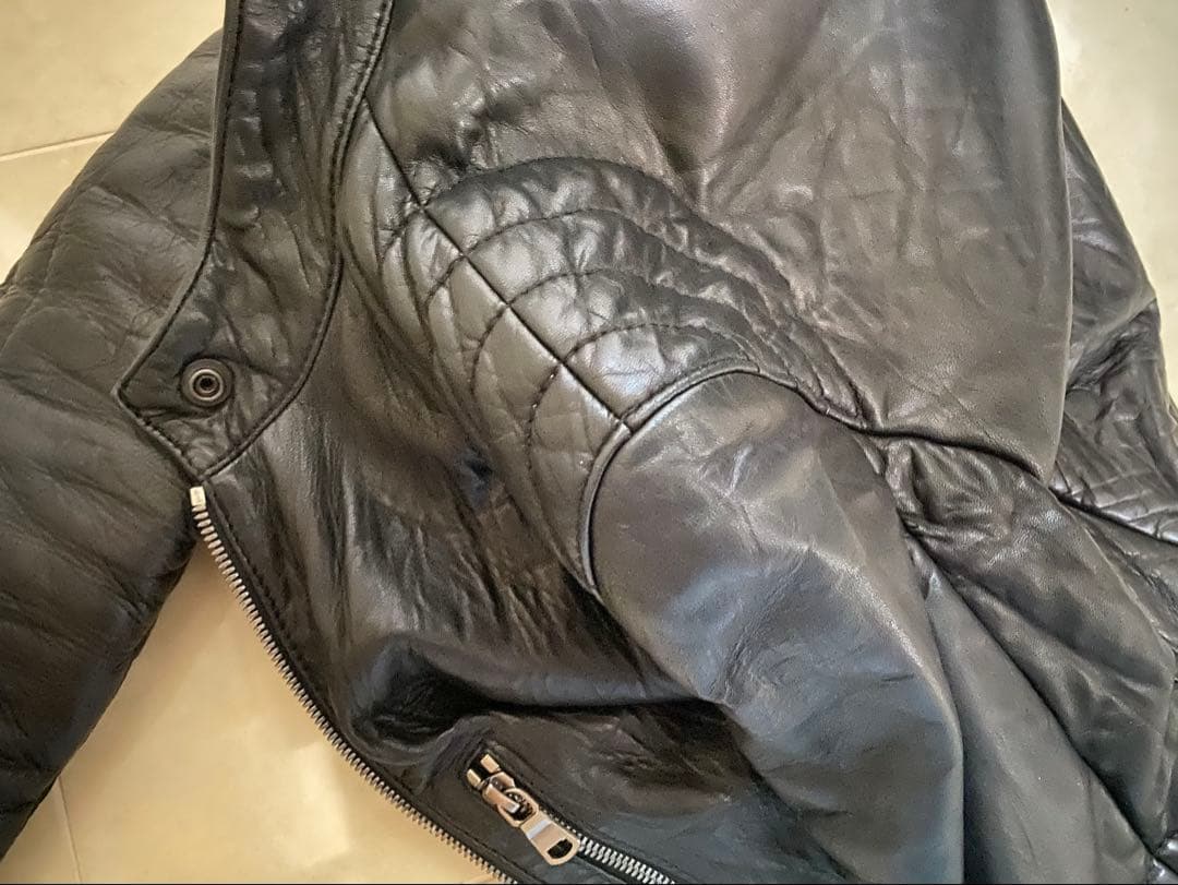 お団子さんサイズ38 JOSEPH ジョゼフ　本革ライダース中綿入り