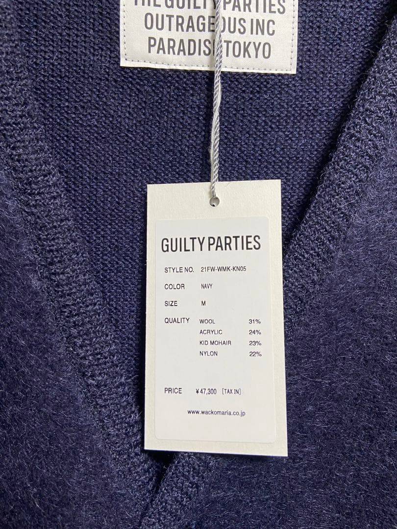新品★ワコマリア　wackomaria モヘアニットカーディガン　ネイビー　紺