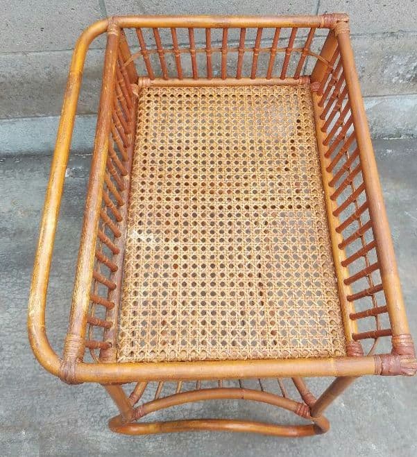 M*l様 ヴィンテージラック アンティーク ラタン ランドリーラック 脱衣籠 レ