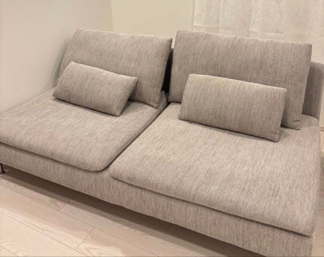 IKEA SÖDERHAMN ソファカバー 3人掛け用 ベージュ/ブラウン