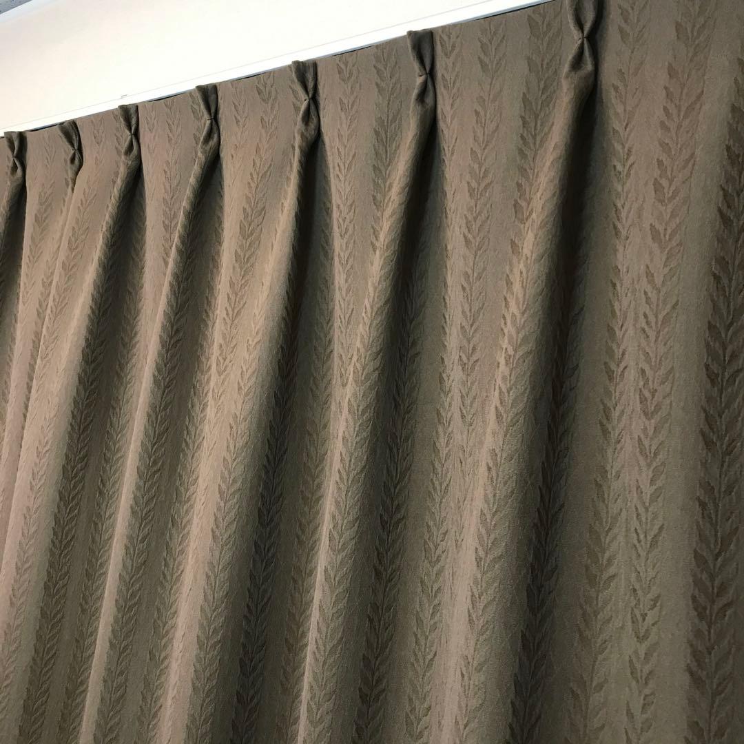 ドレープ　カーテン　幅200cm×丈220cm2枚　ブラウン