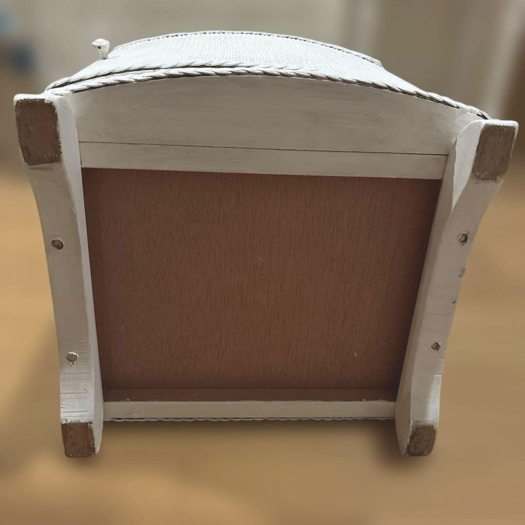 アンティーク家具 ロイドルーム風？　ベッドサイド　キャビネット　ガラストップ