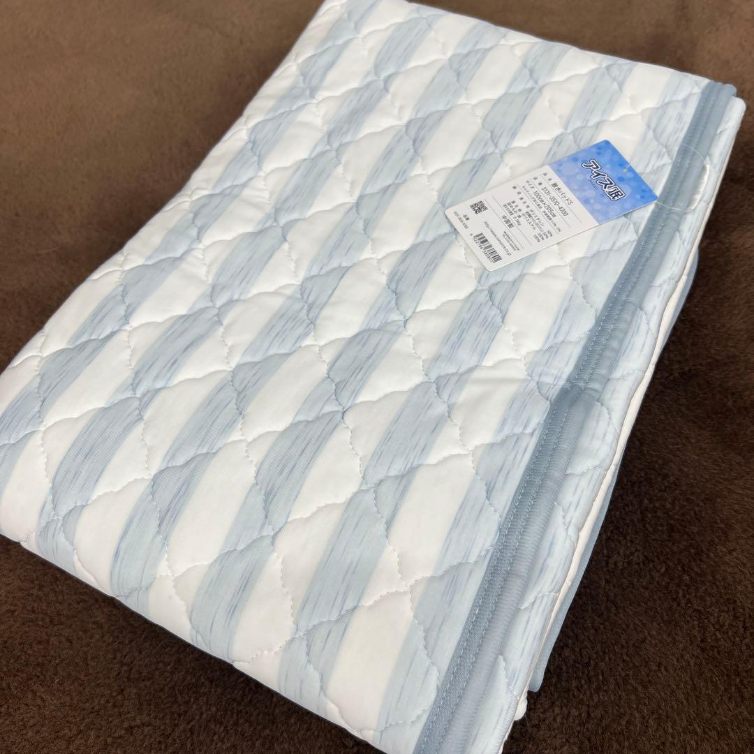 アイスミン　敷きパッド　100×205 冷感　詰め物麻100%