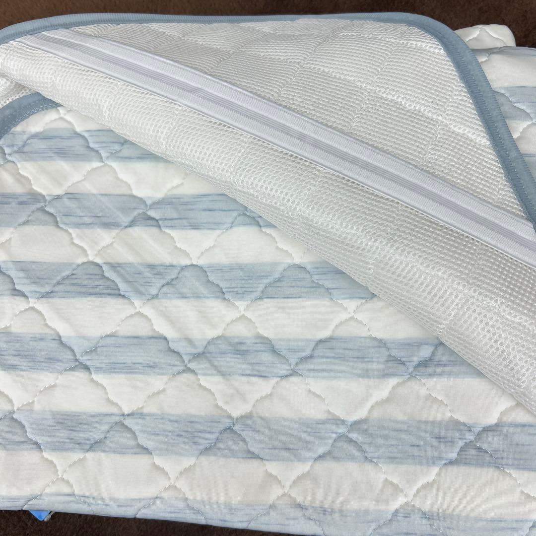 アイスミン　敷きパッド　100×205 冷感　詰め物麻100%