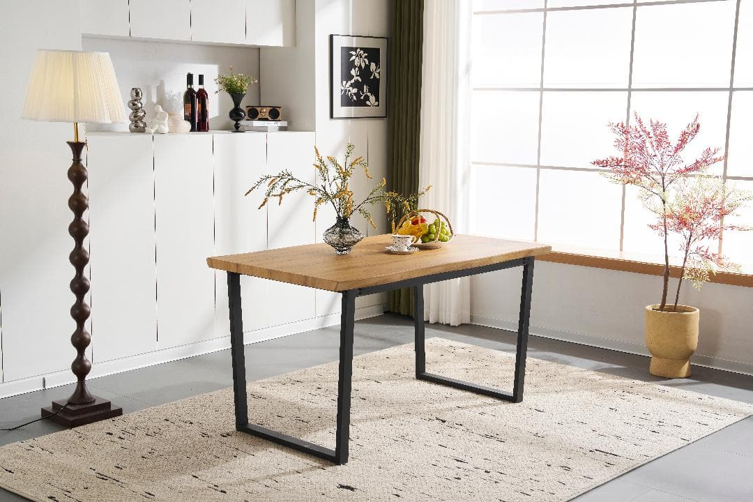 【オーク】ダイニングテーブル 食卓 2・4人用 幅140cm 組立非常に簡単