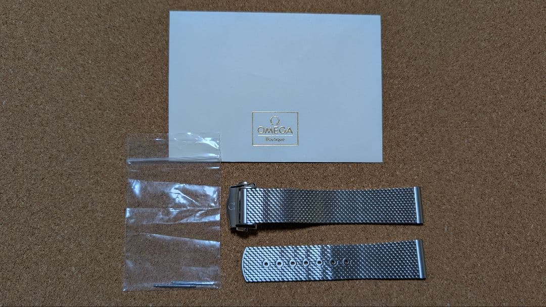 OMEGA ツーピースストラップ ステンレススチール メッシュ ラグ幅20