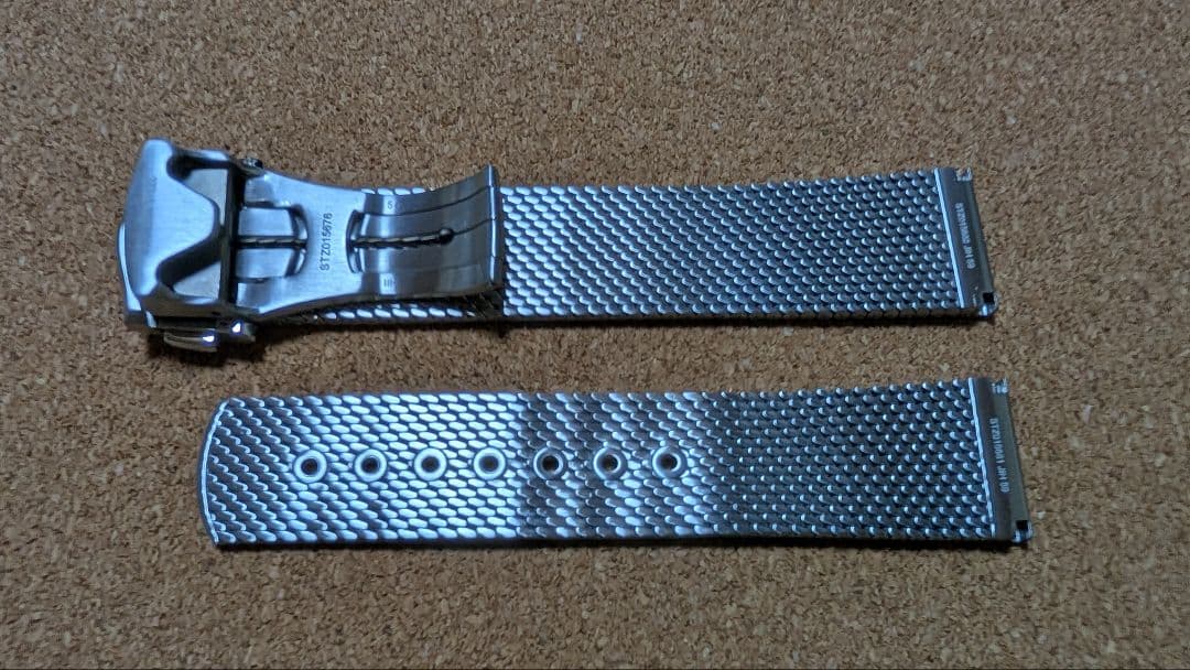 OMEGA ツーピースストラップ ステンレススチール メッシュ ラグ幅20