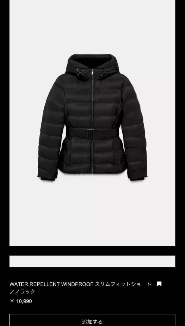 fffさん専用⭐︎ZARA ダウンジャケット 黒 スリムフィットショート　今期