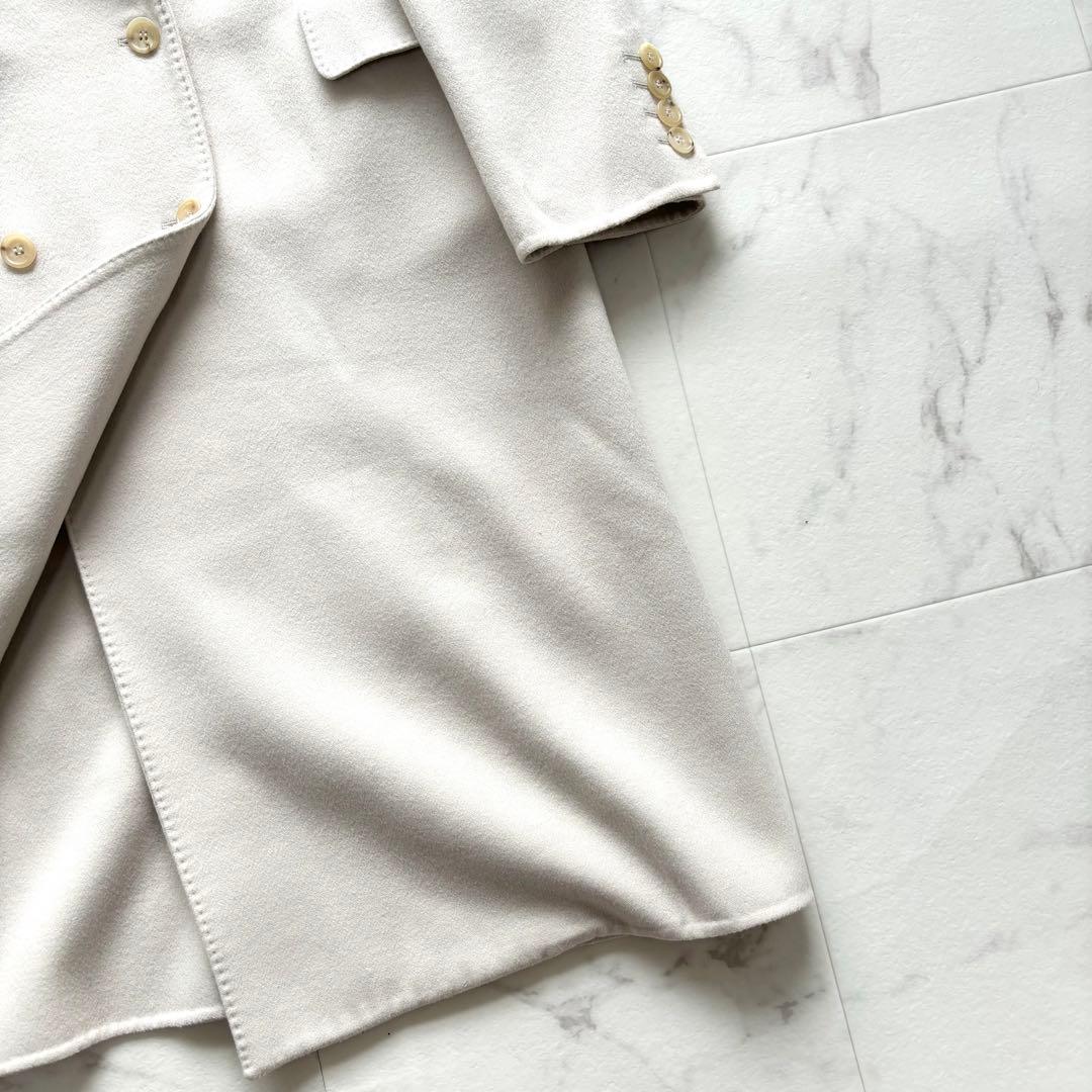 美品 マックスマーラ クチートアマーノ カシミヤ ロングコート アイボリー 46