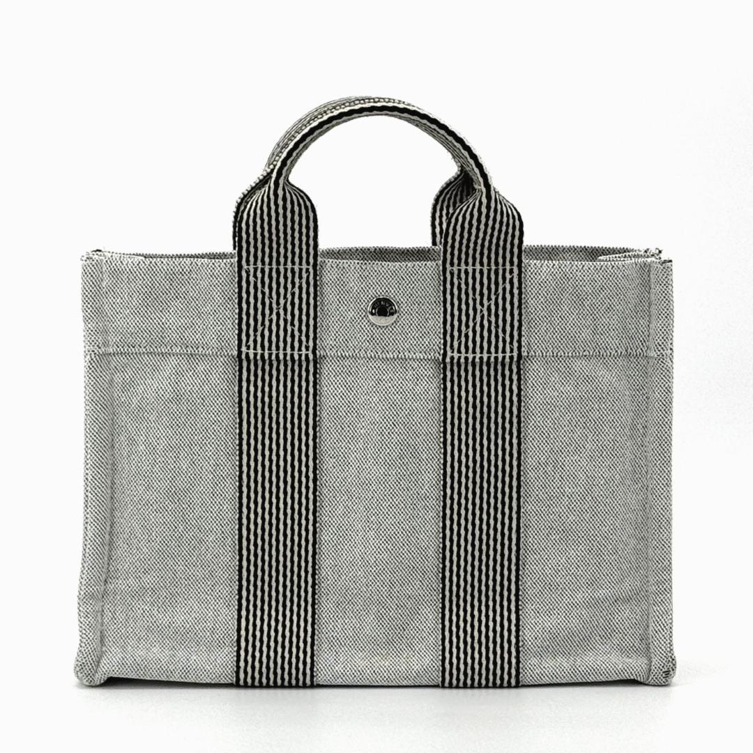 エルメス　ニューフールトゥ PM　トートバッグ　キャンバス　グレー系 【廃盤】