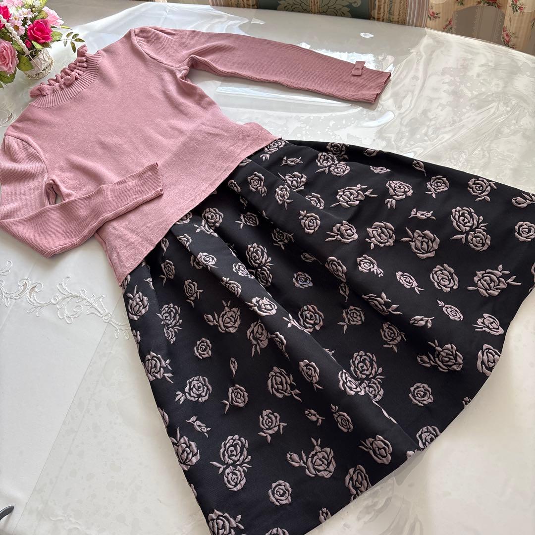 エムズグレイシー　襟元フリルデザインニット 38