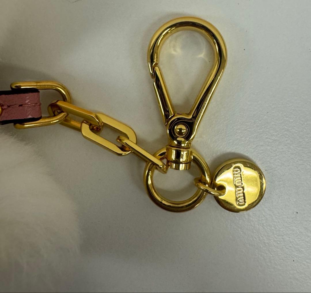 MIU MIU ファーキーホルダー ウサギミラーチャーム　美品