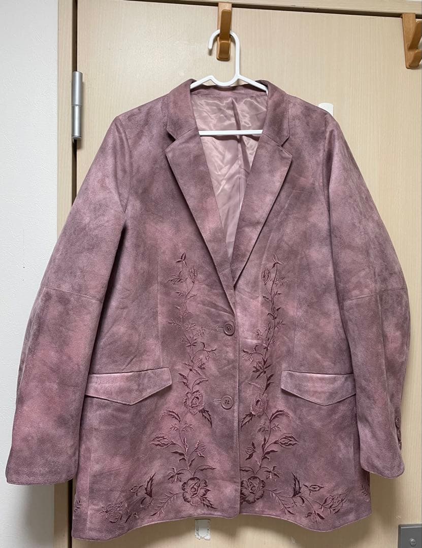 SYNTHETIC SUEDE EMBROIDERY JACKET（M）