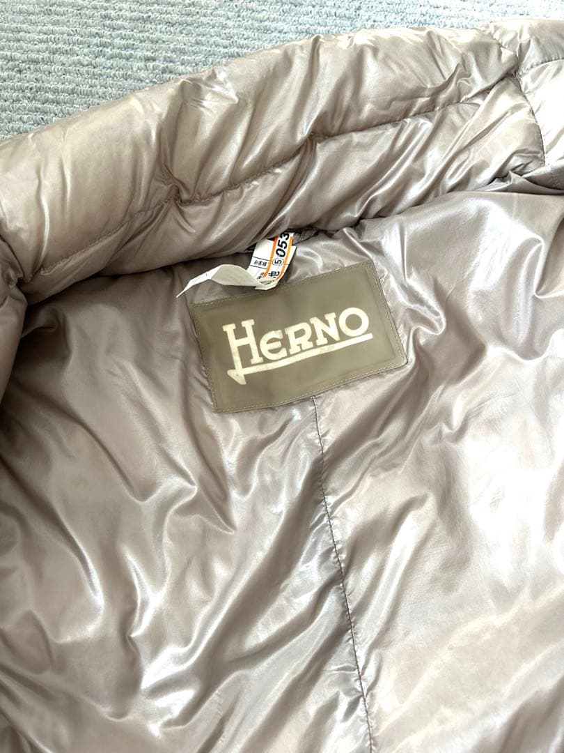 HERNO ヘルノ　ロングダウンジャケット　グレージュ　42サイズ レディースL